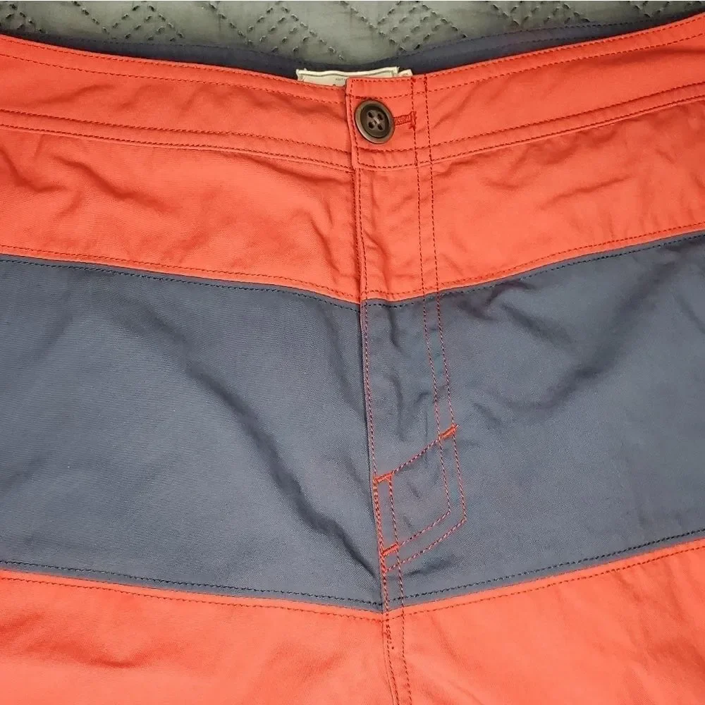 NÜCO RED AND BLUE COLORBLOCK SWIM TRUNK